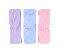 Baluue 3pcs Assorted Colour Cotton Fiber Hairbands for Face Washing and Bathing, Breathable Elastic Makeup Headbands with Good Elasticity, Suitable for Sports and Daily Use Random Color