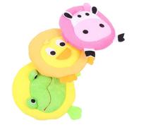 Baluue 3pcs Bath Sponges Animal Shape Sponges for Boy Girl and Gentle Exfoliating Body Cleaning Supplies in Cow Duck Frog