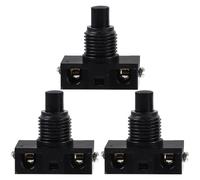 Baluue 3pcs Black Momentary Auto Reset Foot Switches, Non-locking Push Button Replacement for Industrial Equipment, Home Appliance Control, Sturdy Press Switches
