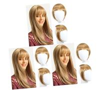 Baluue 3pcs Clip in Hair Piece Faux Fringe Hair Accessory for Women Lightweight Synthetic for Transformation Easy Application for Effortless Look