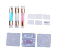 Baluue 3pcs Double-end Nail Art Stamper Silicone Manicure Tools for DIY Designs with White Pink Blue Colors Suitable for Professional and Beginner Nail Art Enthusiasts