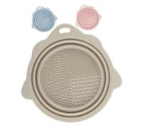 Baluue 3pcs Foldable Silicone Brush Cleaning Mat for Makeup Sponges and Brushes Versatile Tool for Your Beauty Routine Pink Nude Blue