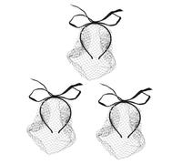 Baluue 3pcs Hairband Veil Fascinator Headpiece for Women Vintage Mesh Headband Elegant Veil Design French Bridal Headpiece for Formal Events and Tea Parties