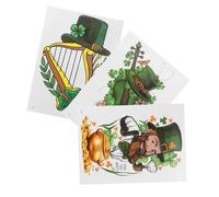 Baluue 3pcs Irish Shamrock Stickers for Patrick's Day Body Art Temporary for Party Decorations and Manicures Easy Application and Removal Water-resistant Unique Irish Theme