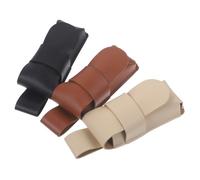 Baluue 3pcs Leather Harmonica Case Portable Soft Storage Pouch for Mouth Organ Instruments Travel Protection Brown Black