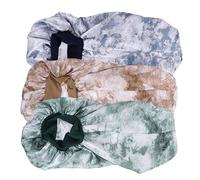 Baluue 3pcs Long Satin Sleep Bonnet for Women Soft Elastic Band Sleeping Hat for Curly Hair Lightweight Protective Head Cover and Khaki