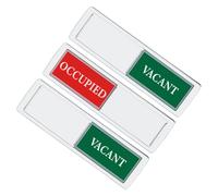 Baluue 3pcs Magnetic Privacy Door Sign Sliding Door Indicator Sign Vacant or Occupied Status for Bathroom Office Meeting Room Silver