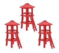 Baluue 3pcs Miniature Observation Tower Models PVC Plastic DIY Scenery Model for Micro Landscape Decoration Realistic Military Accessories