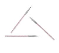 Baluue 3pcs Nail Art Drawing Pens Set Fine Line Manicure Brushes Purple White Crystal Handles 7/9/15mm Nail Salon Tools and Eyeliner Designs