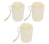 Baluue 3pcs Natural Loofah Sponge Exfoliating Scrubber for Bath and Kitchen Reusable and Durable for Cleaning Dishes and Bathing Softens After Use