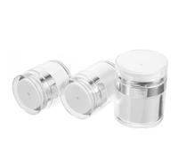 Baluue 3pcs Portable Double-layer Cosmetic Containers Empty Refillable Pump Skin Care Jars 15g 30g 50g Leak-proof Plastic Acrylic Bottles for Business Trip