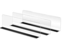 Baluue 3pcs PVC Shelf Dividers with Magnetic Strip, L Shape Goods Classification Boards for Efficient Organization in Supermarkets, Homes, and Stores