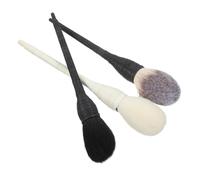Baluue 3pcs Rattan Makeup Brush Wool Powder Brush for Face Blush Cleaning Tools