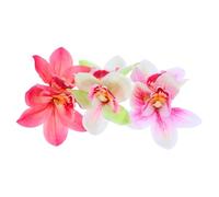 Baluue 3pcs Simulation Cymbidium Orchid Hairpins Artificial Flower Hair Accessories for Women Beach Wedding Party Spring Outing