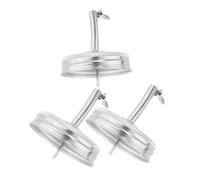Baluue 3pcs Stainless Steel Mason Jar Oil Pour Spout Lids Dispenser Caps for Olive Oil Vinegar Soy Sauce Syrup Honey Controlled Flow No-spill Kitchen Use