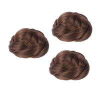 Baluue 3pcs Stylish Chignon Hairpiece Braided Bun Clip for Women Hair Buns Hair for Occasion