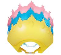 Baluue 3pcs Waterproof Shower Cap for Ear Protection, Plastic Hair Washing Cap for Bathing at Home, in Pink, Blue and Yellow and Babies