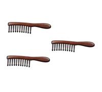Baluue 3pcs Wooden Wide Tooth Hair Comb for Curly Hair Natural Sandalwood Scalp Massage Comb for Detangling Static Design Handle