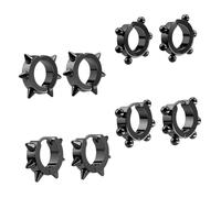 Baluue 4 Pairs Titanium Steel Ear Cuff Earrings Clip on Ear Cuff Jewelry Set Black Spike and Ball Design Women Teenage Girls Casual Wear