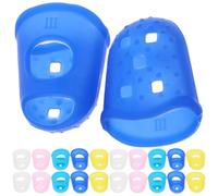 Baluue 40Pcs Large Nonslip Silicone Finger Sleeves Protective Finger Caps in Yellow Sky Blue Navy Pink for Cutting Safety and Comfortable Protection