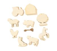 Baluue 45pcs Unfinished Wooden DIY Cutouts with Farm Shapes Easy to Paint for Crafting Party Decorations Home Decor Versatile Blank Wood Slices for Creative Coloring and Hanging