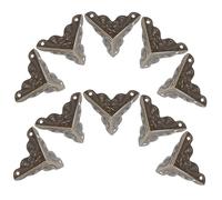 Baluue 48pcs Antique Metal Box Corner Protectors Vintage Edge Guards for Furniture Wooden Jewelry Boxes Decorative Corner Guards with Chic Classical Design and Protection