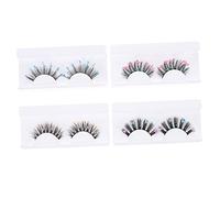 Baluue 4pairs Long Glitter Eyelashes Fake Cosplay Lashes Easy to Apply Butterfly Sequins