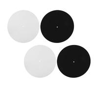 Baluue 4Pcs 12-Inch Turntable Platter Mat Set Black and White Felt Vinyl Slipmats Anti-Static Non-Slip Pads for Vinyl Record Player Home Audio