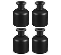 Baluue 4pcs 150ml Matte Black round Glass Reed Diffuser Bottles Empty Aromatherapy Diffuser Jars for Essential Oil Home Fragrance and DIY Scent Decoration