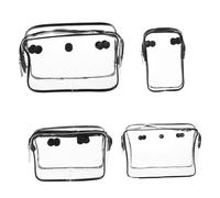 Baluue 4pcs Beach Handbag Accessories Plastic Zipper Pouches for Travel Toiletries Makeup Organizer Bag Storage Bags Storage Bin Lid