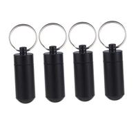 Baluue 4pcs Boxes Waterproof Medicine Box Pill Boxes Travel Medicine Kit Portable Case for Travel Aluminum Alloy Keychain Holder Waterproof Case