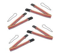 Baluue 4pcs Braided Guitar Strap for Ukulele Ethnic Style Woven Shoulder Strap Adjustable Cotton Material for Live Performances and Casual Playing