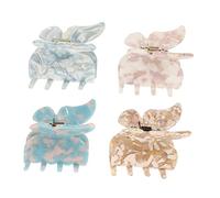 Baluue 4pcs Butterfly Hair Clips Non- Hair Accessories for Women Elegant Design for Styles Includes Water Pattern Floral