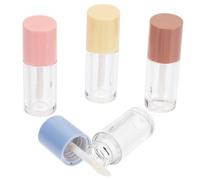 Baluue 4Pcs Clear Lip Gloss Tubes Empty Refillable Lip Balm Containers with Wand for DIY Cosmetic Use Travel-friendly Portable Lipstick Bottles Random Color