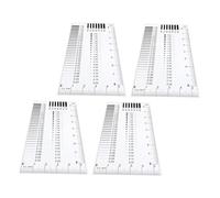 Baluue 4pcs Clear Plastic Crack Monitor Ruler with Transparency Defect Chart for Precise Scratch and Thickness Measurement Portable Industrial Inspection Tool for Printing Electronics