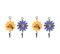 Baluue 4pcs Coat Hooks Wall Mount Resin Material Bending Arc for Safe Storage