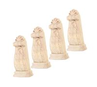 Baluue 4pcs European Style Unfinished Solid Wood Corbels for Wall Pediments, 5x11x2.5cm Carved Decorative Corner Brackets for DIY Furniture and Home Décor Trim