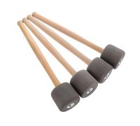 Baluue 4pcs Foam Bass Drum Mallets with Wood Handles Lightweight Percussion Hammers for Drummers and Students Comfortable Grip Essential Drumsticks for Teaching and Performance