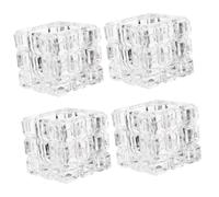 Baluue 4pcs Glass Dappen Dish for Nail Art Nail Liquid Holder Sleek Design Compact for Makeup Artists for Dipping Brushes