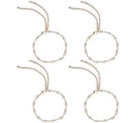 Baluue 4pcs Golden Rhinestones Shoe Chains for High Heels, Alloy Material, Practical Anti-lost Design, Stylish and Chic Shoe Accessories for Women