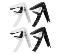 Baluue 4pcs Guitar Capos Portable Tone Modified Clips for Acoustic Guitar and Ukulele Stable Pressure with High Elastic Spring Quick Release Design and Comfortable Touch Black and White