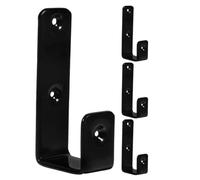 Baluue 4pcs Heavy Duty J Shaped Iron Hooks for Bunk Bed Ladder, Rustproof Black Utility Hooks with 25mm Coated Design, Versatile Hanging Brackets for Loft Bed and Home Organisation