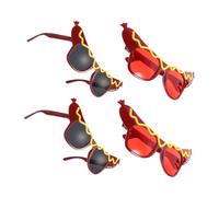 Baluue 4pcs Hot Dog Shaped Costume Eyewear Silly Carnival Sunglasses for Adults Unique Funny Party Glasses for Halloween Clown Cosplay Photo Booth Accessories