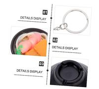Baluue 4pcs Japanese Style Ramen Key Rings Realistic Pendant for Bags Keys Backpacks Cute Decorative Charms for Mobile Office Accessories