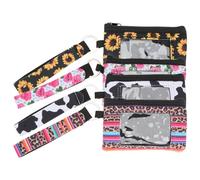 Baluue 4pcs Neoprene Coin Purse Fashion Travel Purse Multipurpose Storage Bag Zipper Coin Pouch Orderly Storage for and Cards