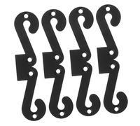 Baluue 4pcs Ornamental Barn Door Hardware Carbon Steel Protective Corner Guards Decorative Garage Door Accessories Stylish Matte Black Finish