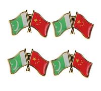 Baluue 4pcs Pakistan China Friendship Flag Lapel Pins Patriotic Badges Brooches for Clothing Suits Accessories Stylish Subtle Elegant Keepsake Gifts for Men
