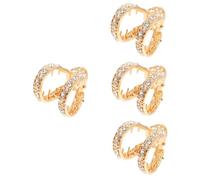 Baluue 4pcs Ponytail Claw Clip Holder Rhinestone Decoration Stylish Hair Accessory for Women and Girls for Parties Dates Weddings Elegant Hair Clip