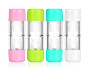 Baluue 4pcs Protective Rgp Hard Lens Case Made of Lightweight Plastic with Simple Styling, Practical Lens Storage Box for Travel and Outdoor Activities