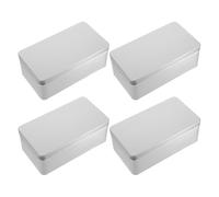 Baluue 4pcs Rectangular Tinplate Small Empty Container for Festive Candy Jar Christmas Party Metal Biscuit Tinplate Storage Box Lid